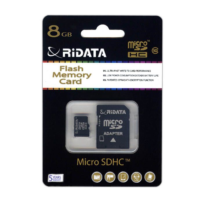 RiDATA マイクロSD 8GB CL10