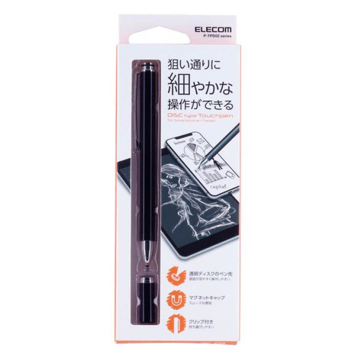ELECOM スタンダードディスクタッチペン P-TPD02BK