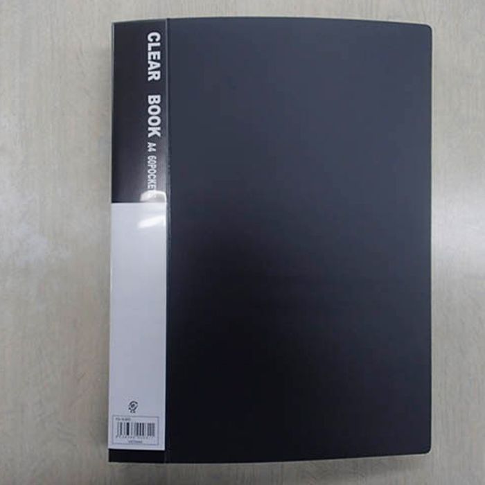 ロンホウ クリヤーブックA4サイズ60ポケット黒 FD-N60D