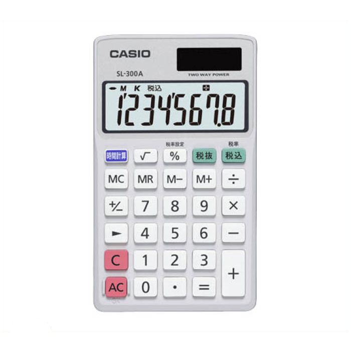 CASIO 手帳タイプ電卓　税計算　8桁 SL-300A-N