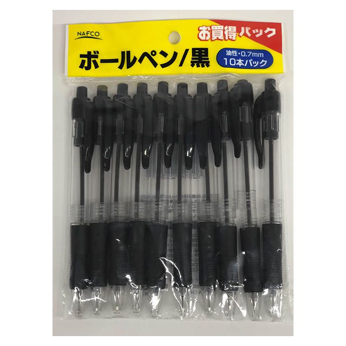 10本組ノック式ペン 黒