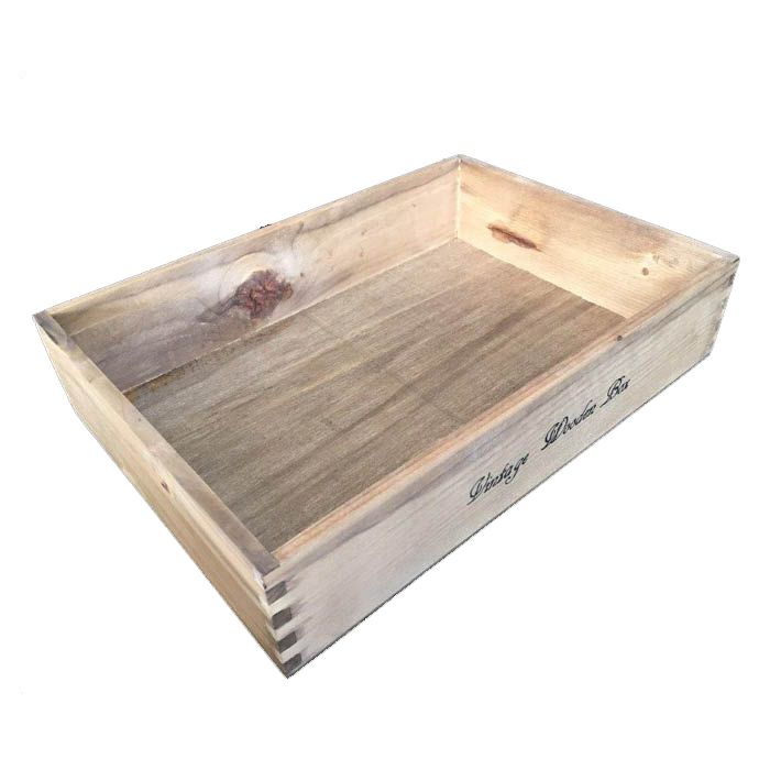 木製積み重ねボックス Lサイズ ブラウン