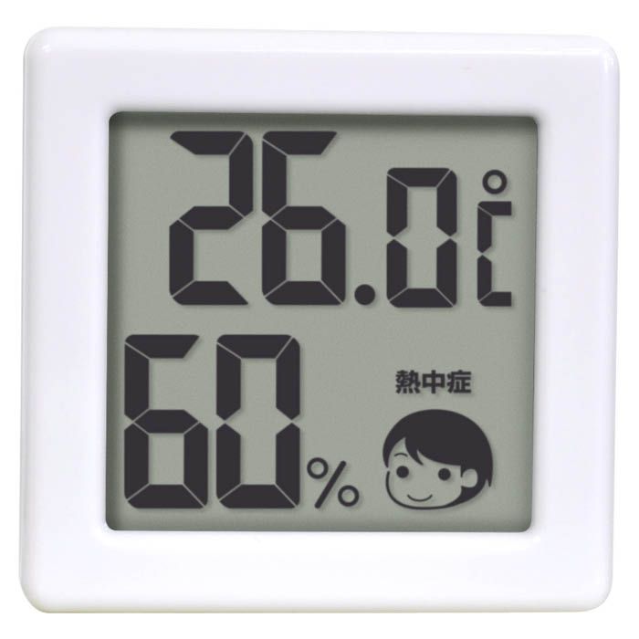 ドリテック 小さいデジタル温湿度計 O-257 ホワイト